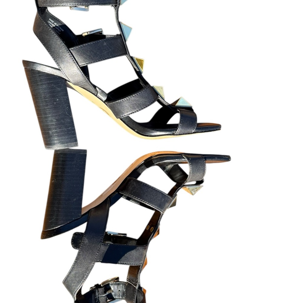 Michael Kors Wren Studded Leather Pyramid‎ Block-heel Gladiator Sandals Sz 5.5 - Picture 12 of 13